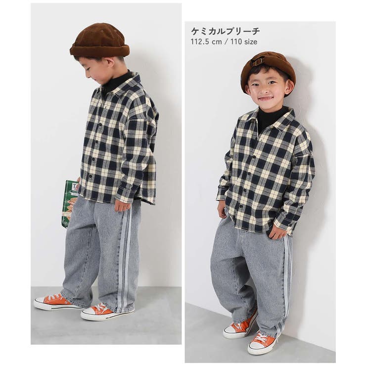 サイドライン デニムパンツ 子供服[品番：VR000010162]｜devirock