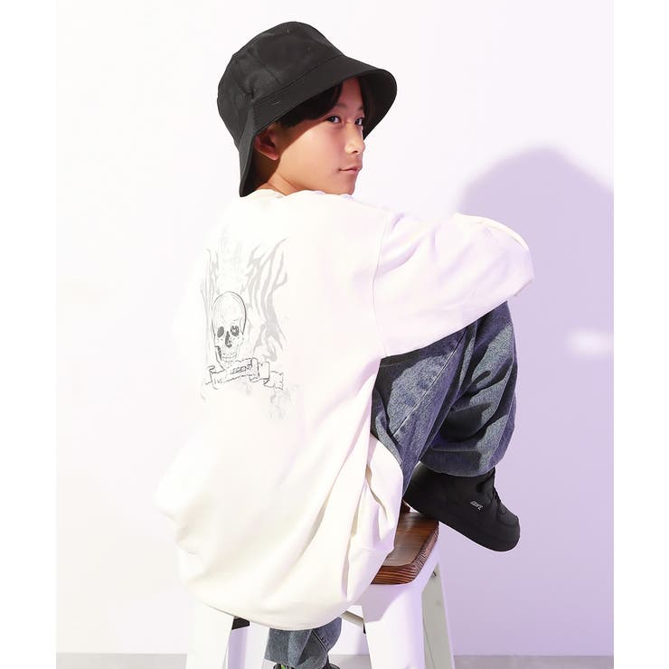 010-スカル-オフホワイト | スーパーBIGシルエット 長袖Tシャツ 綿100% | devirock