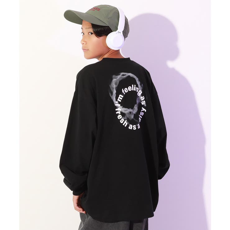 011-サークル-ブラック | スーパーBIGシルエット 長袖Tシャツ 綿100% | devirock