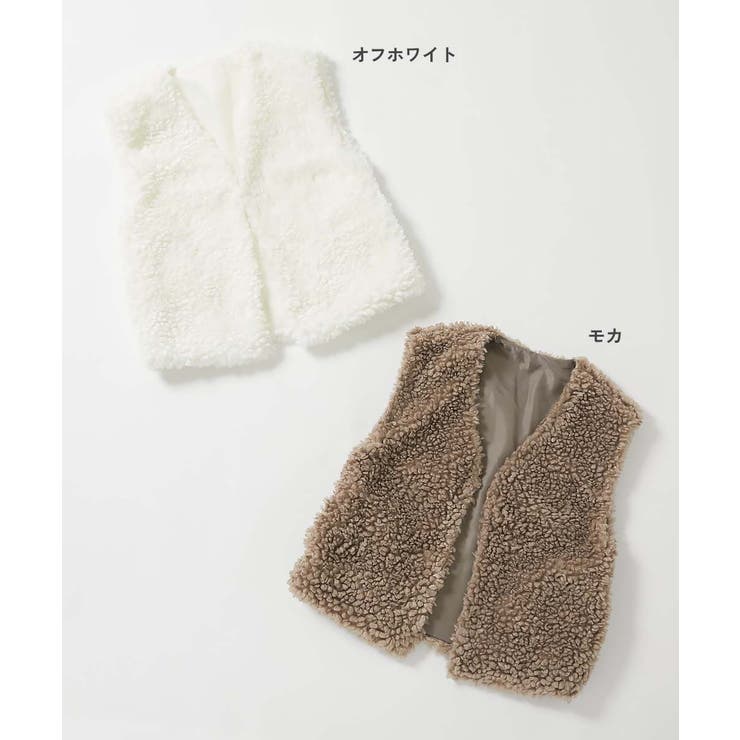 洗える プードルボア ロングベスト[品番：VR000010158]｜devirock