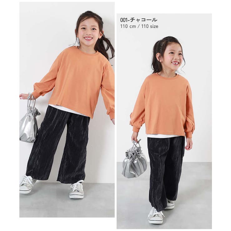 ベロアプリーツ ワイドパンツ 子供服 キッズ 女の子 ボトムス