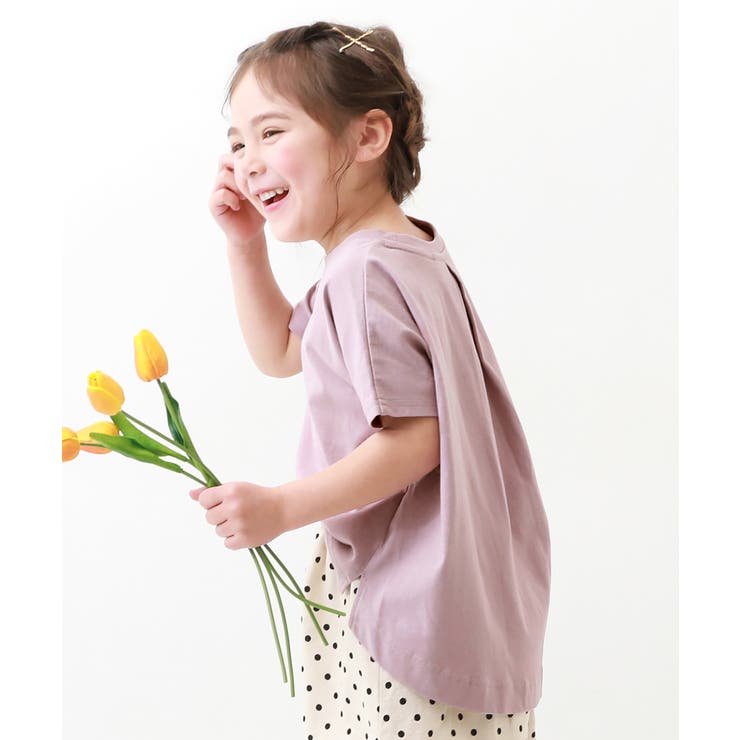 バックタック半袖Tシャツ 子供服 キッズ[品番：VR000009413