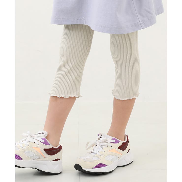 Lグレー | 7分丈 リブレギンス 子供服 | devirock