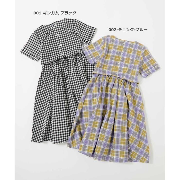 総柄バックスリットロングワンピース 子供服 キッズ[品番