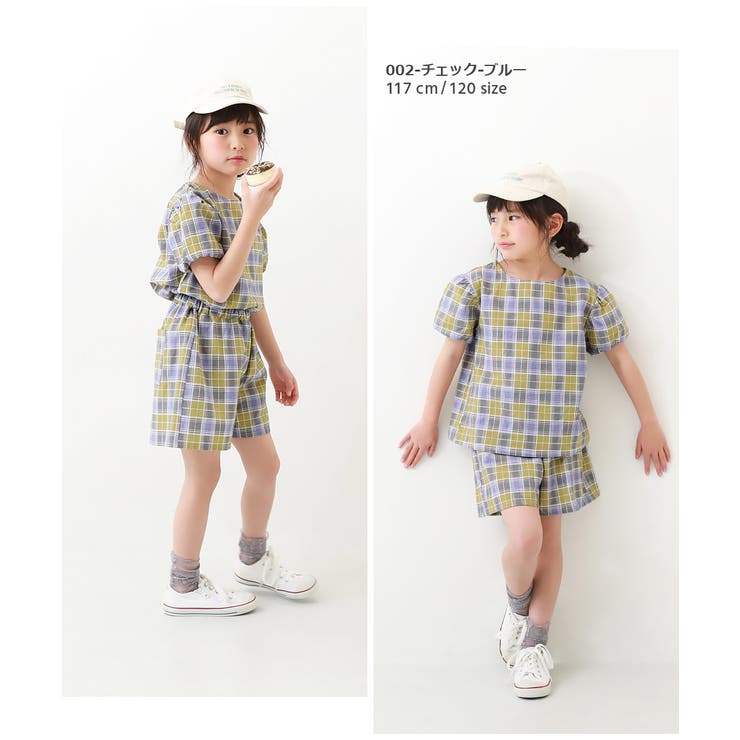 パフスリーブトップス＆ショートパンツ 子供服 キッズ[品番