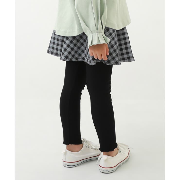 008-ギンガム-ブラック | 10分丈 スカッツ 子供服 | devirock