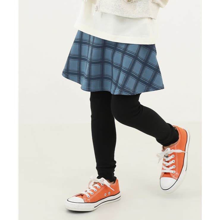 011-チェック-ブルーグレー | 10分丈 スカッツ 子供服 | devirock