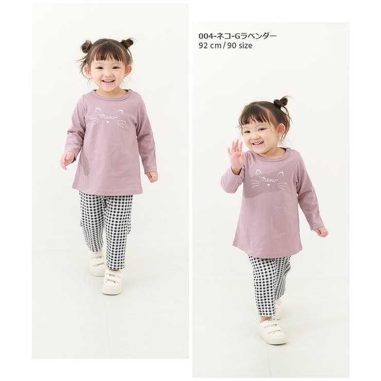 デビラボ プリント長袖チュニック 子供服[品番：VR000009791