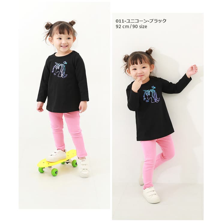 デビラボ プリント長袖チュニック 子供服[品番：VR000009791