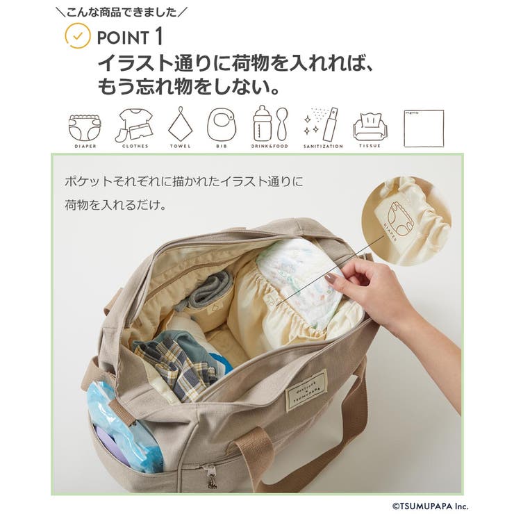 見たまま入れるだけ もう忘れない パパママバッグ[品番