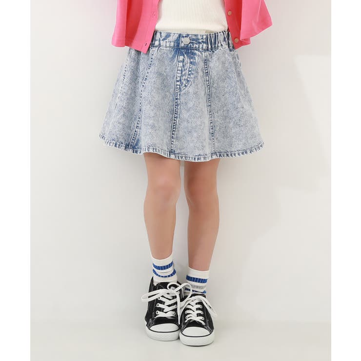 001-ケミカルブリーチ | 1分丈 デニムスカッツ 子供服 | devirock