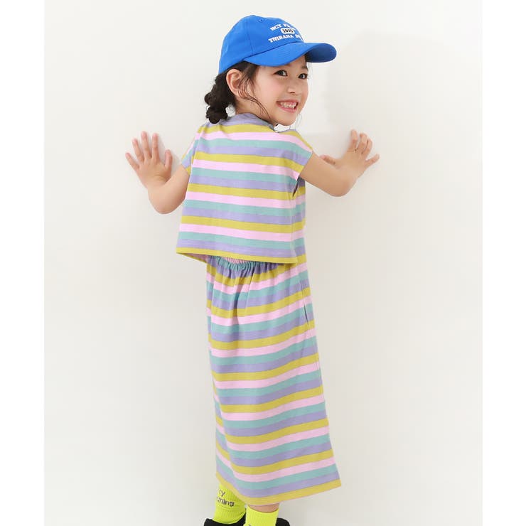 バックデザイン 総柄ワンピース 子供服[品番：VR000009984