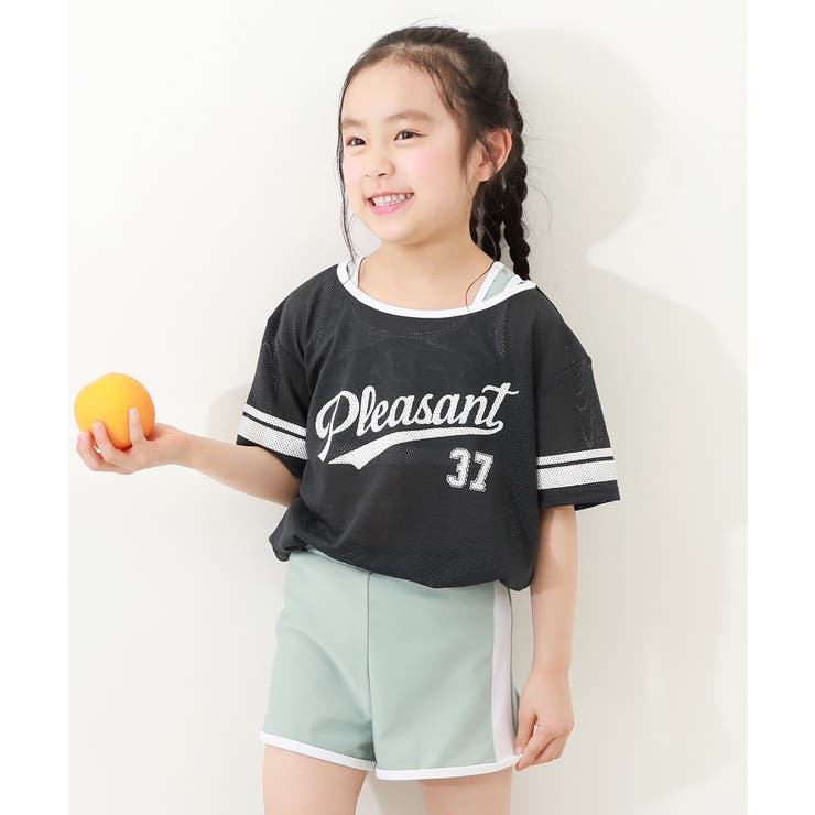 スミクロ | メッシュTシャツ付き 3Pセパレート水着 子供服 | devirock