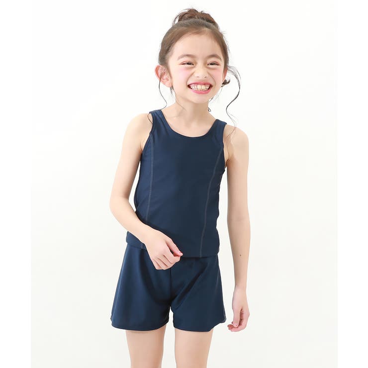 【メール便送料無料対応可】 女児セパレートパンツ型スクール水着 子供服 キッズ[品番 ウェア