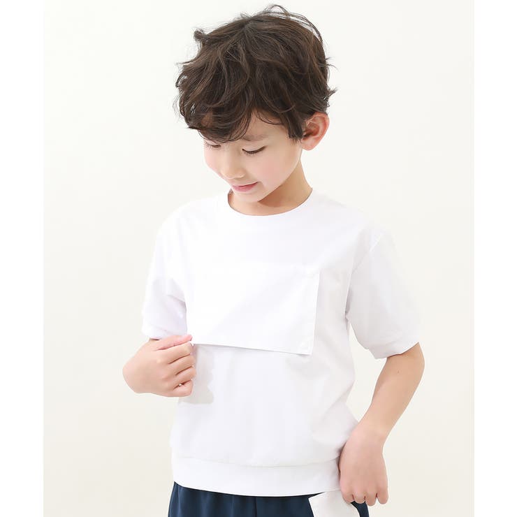 【受注生産品】 防汚 ゼッケンがホックで付けられる体操服 半袖Tシャツ[品番 クラフト・布製品