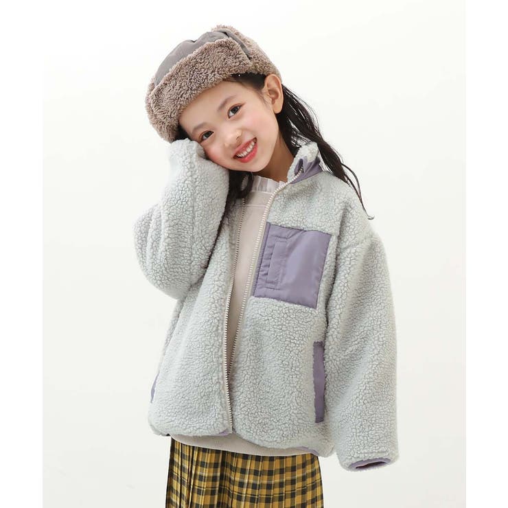 006-Lグレー | 洗える アウトドア ボアジャケット | devirock