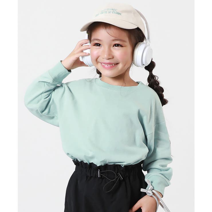 Sミント | 綿100% お洗濯してもよれにくい無地ビッグシルエット 袖リブ長袖Tシャツ | devirock