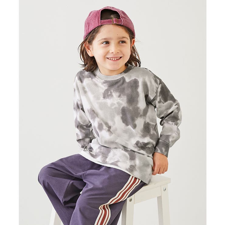 グレー | タイダイプリント 長袖Tシャツ 子供服 | devirock