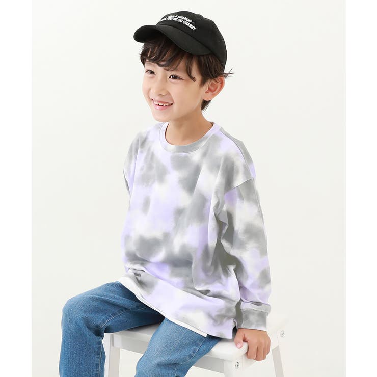 パープル | タイダイプリント 長袖Tシャツ 子供服 | devirock