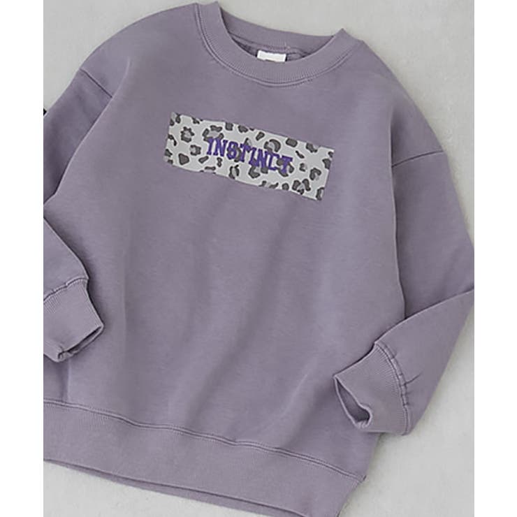 002-ロゴ-Gバイオレット | デビラボ ガールズプリントBOXシルエット 裏起毛トレーナー | devirock