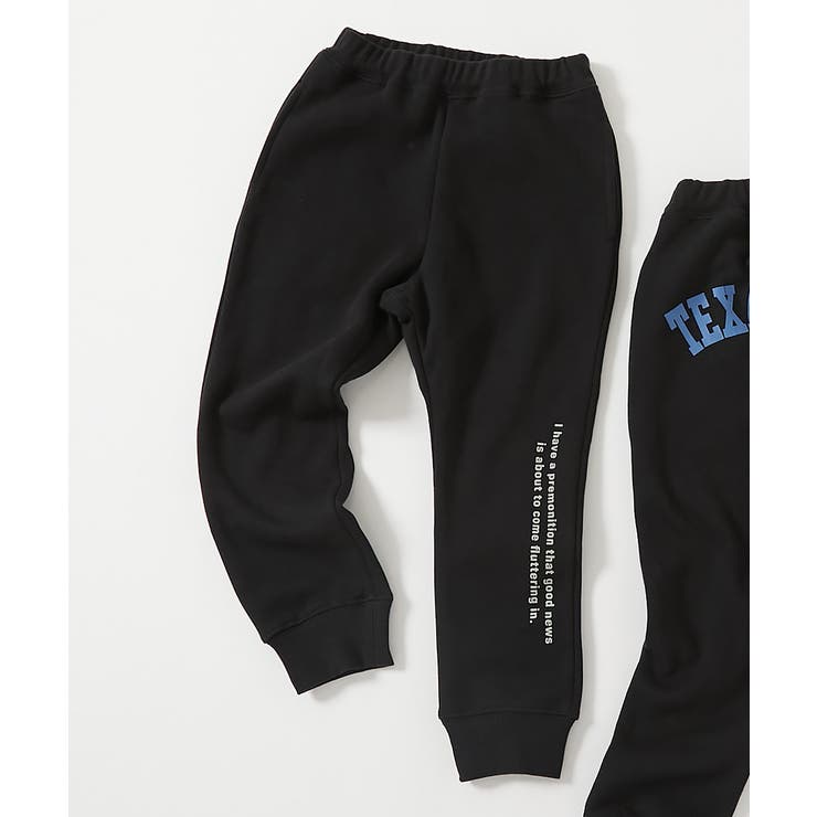 009-裾ロゴ-ブラック | デビラボ プリント 裏起毛パンツ | devirock