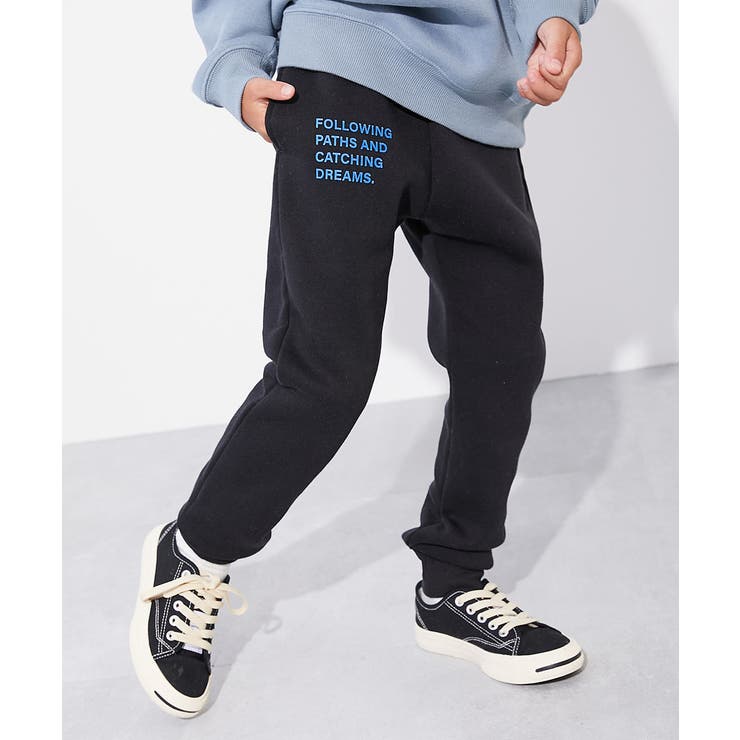 012-ロゴ1-ブラック | デビラボ プリント 裏起毛パンツ | devirock