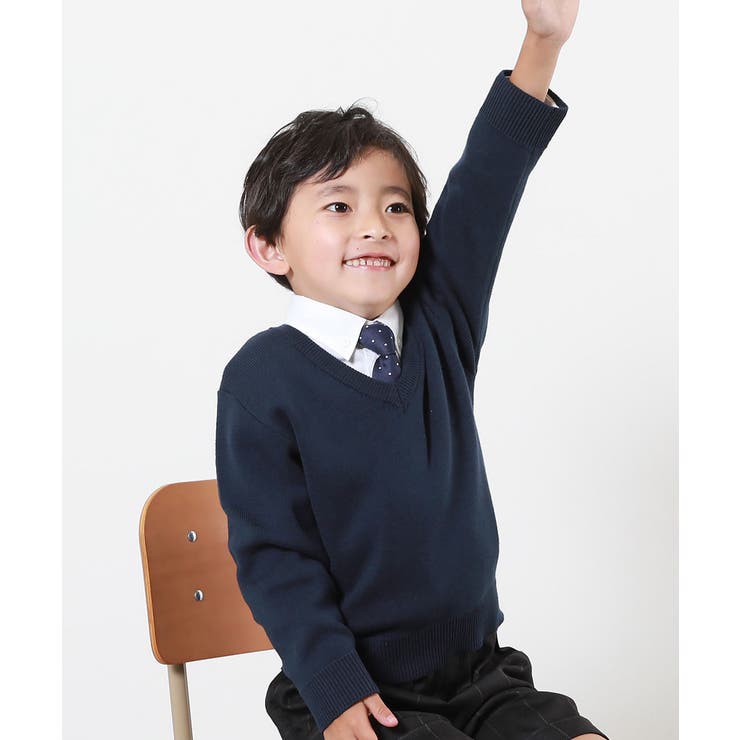 002-スクールネイビー | 綿100％ 洗える スクールニット | devirock