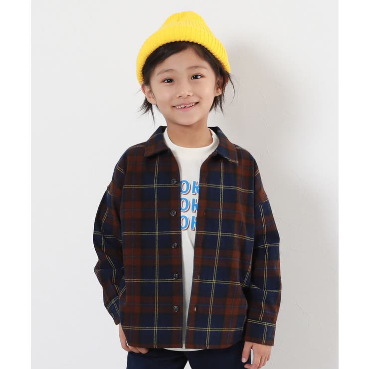 綿100% チェック柄 長袖ネルシャツ[品番：VR000010188]｜devirock