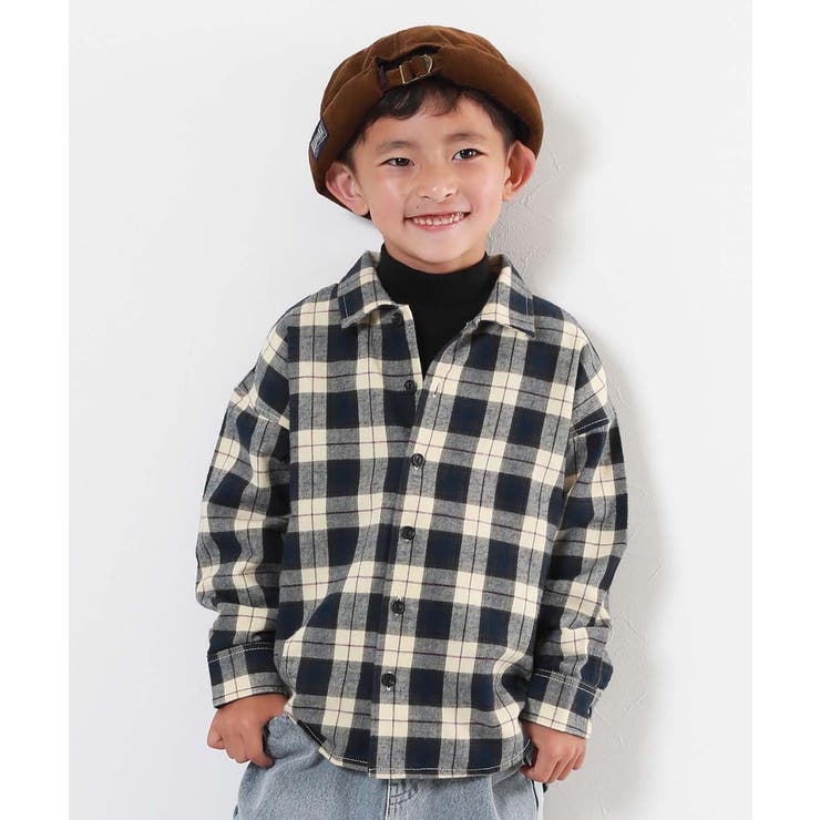 綿100% チェック柄 長袖ネルシャツ[品番：VR000010188]｜devirock