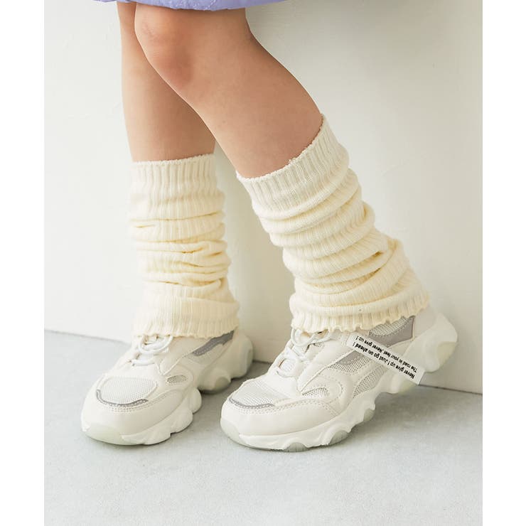 001-アイボリー | アームウォーマーにもなる ガールズレッグウォーマー 子供服 | devirock