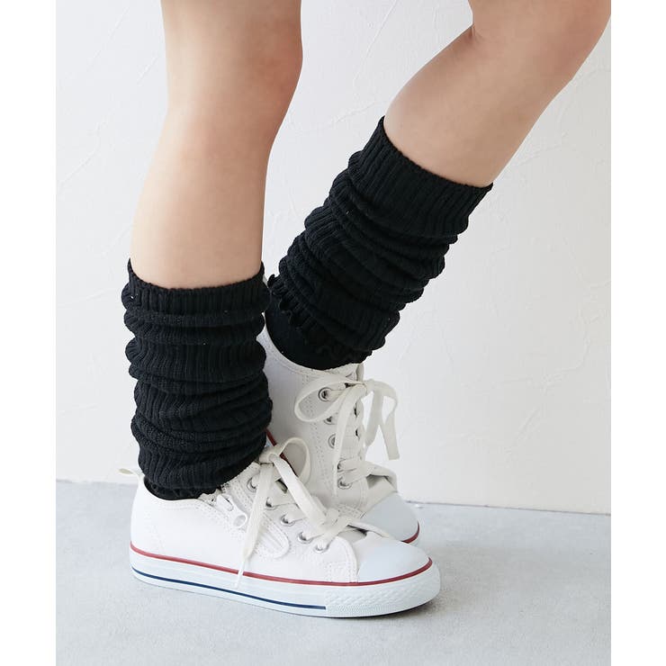 002-ブラック | アームウォーマーにもなる ガールズレッグウォーマー 子供服 | devirock