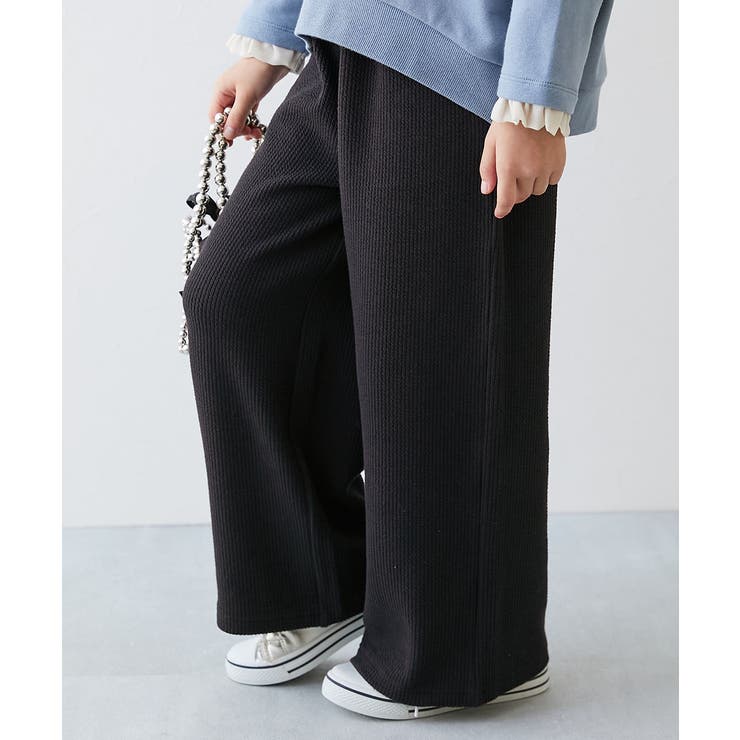 ブラック | ふっくらホイップ あったか 裏起毛リブパンツ | devirock