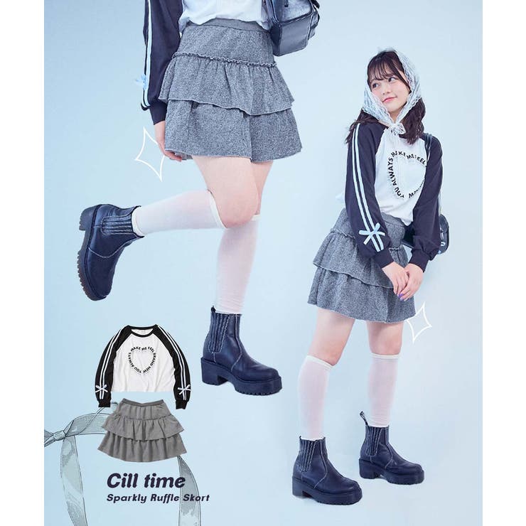 chum キラッとラメ フリルスカートパンツ | devirock | 詳細画像3 