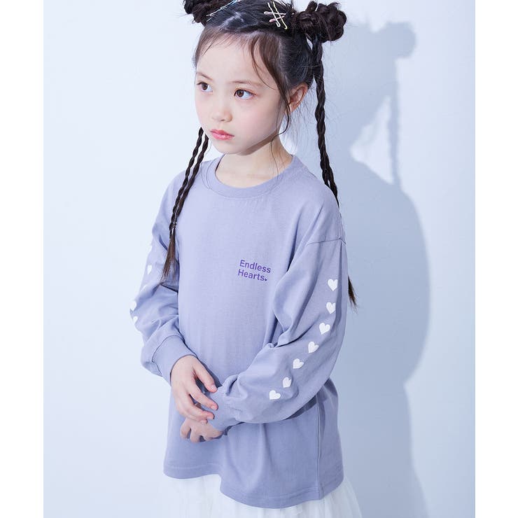 002-袖ハート-Gブルー | 綿100％ デビラボ ガールズ | devirock