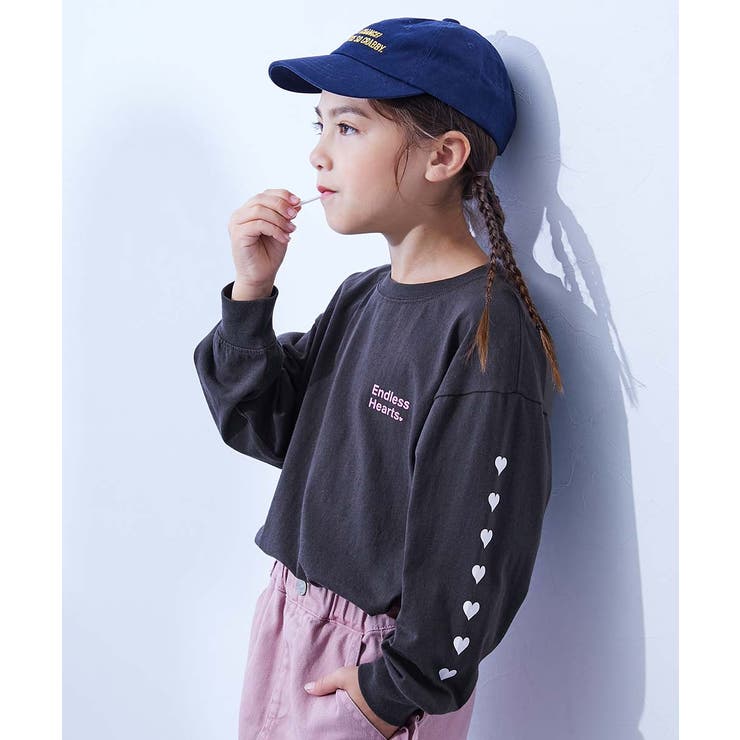 003-袖ハート-スミクロ | 綿100％ デビラボ ガールズ | devirock