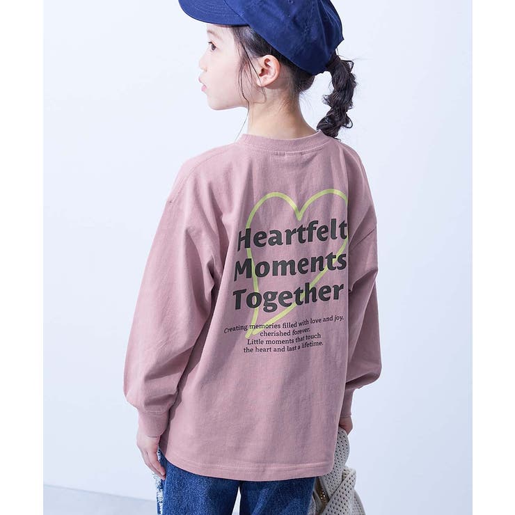 011-バックハート-くすみピンク | 綿100％ デビラボ ガールズ | devirock