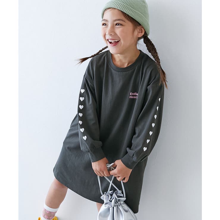 003-袖ハート-スミクロ | 綿100％ デビラボ プリント | devirock