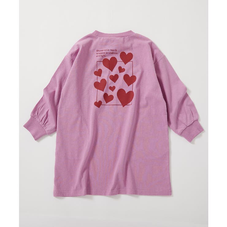 006-ハート2-モーブピンク | 綿100％ デビラボ プリント | devirock