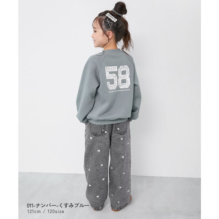 デビラボ ガールズ プリント裏起毛ラグラントレーナー | devirock | 詳細画像11 