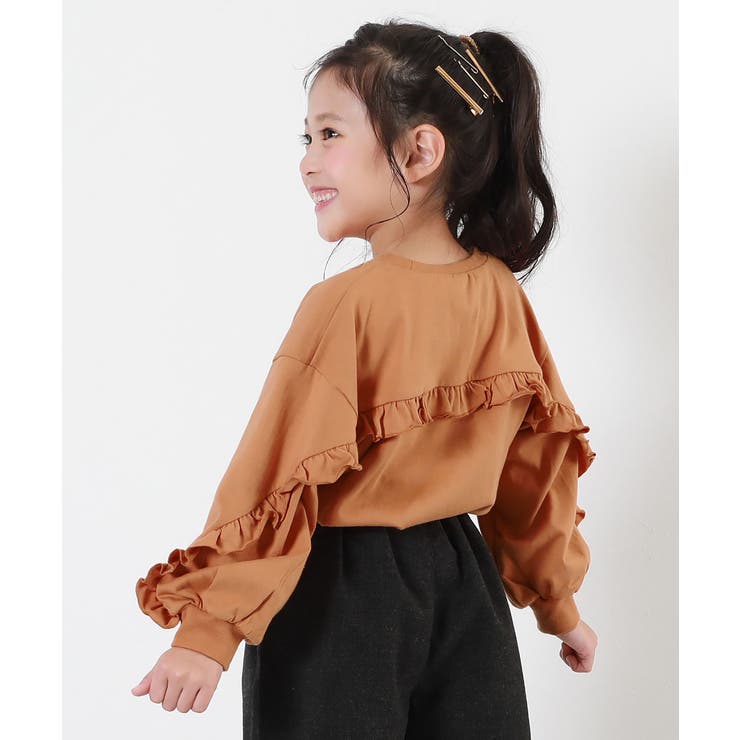 003-バックフリル-パンプキン | えらべるフリルアソート ガールズ 長袖Tシャツ | devirock