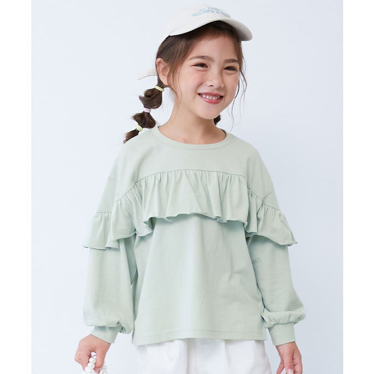 022-前フリル-Gグリーン | えらべるフリルアソート ガールズ 長袖Tシャツ | devirock