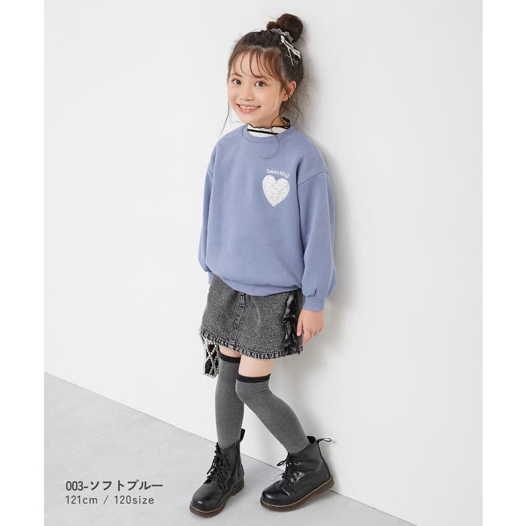 キラキラ ハート 裏起毛トレーナー | devirock | 詳細画像5 