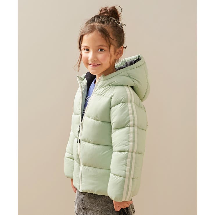 024-フードLN-Gグリーン | 洗える ファイバーダウン えらべるフード&デザイン | devirock