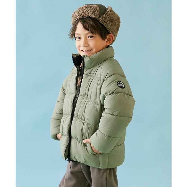 043-スタンドWP-Lカーキ | 洗える ファイバーダウン えらべるフード&デザイン | devirock