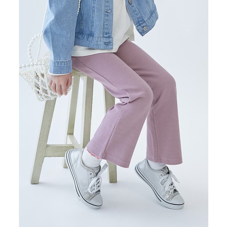 Dラベンダー | ウルトラストレッチ セミフレアパンツ(綿95%やわらかタッチ) 子供服 | devirock