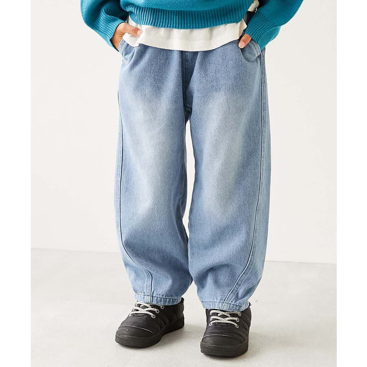 001-サックス | ひやっとしない イージーカーブ 裏起毛デニム | devirock