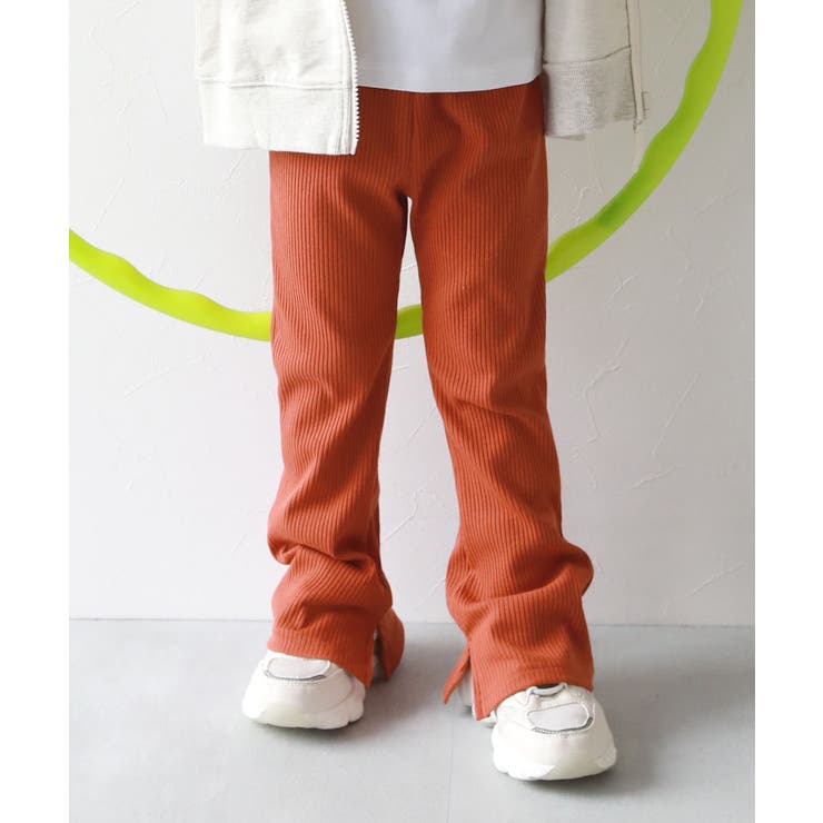 リブフレアパンツ 子供服 キッズ 女の子 ロングパンツ 長ズボン  ボトムス[品番：VR000009045]｜devirock（デビロック）のキッズファッション通販｜SHOPLIST（ショップリスト）
