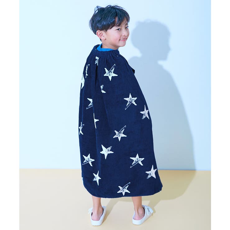 002-星-ネイビー | 綿100％ ラップタオル 80cm | devirock