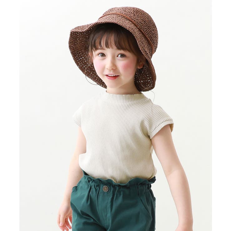 Lグレー | フレンチスリーブ リブ半袖Tシャツ 子供服 キッズ 女の子 Tシャツ トップス | devirock
