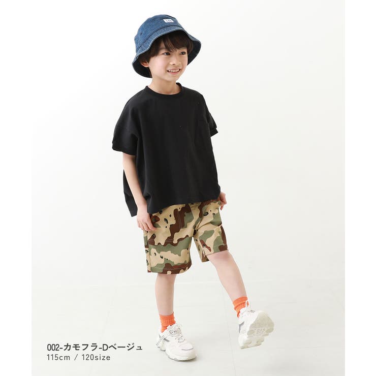 よくばりストレッチ ツイル 総柄ベイカーハーフパンツ[品番